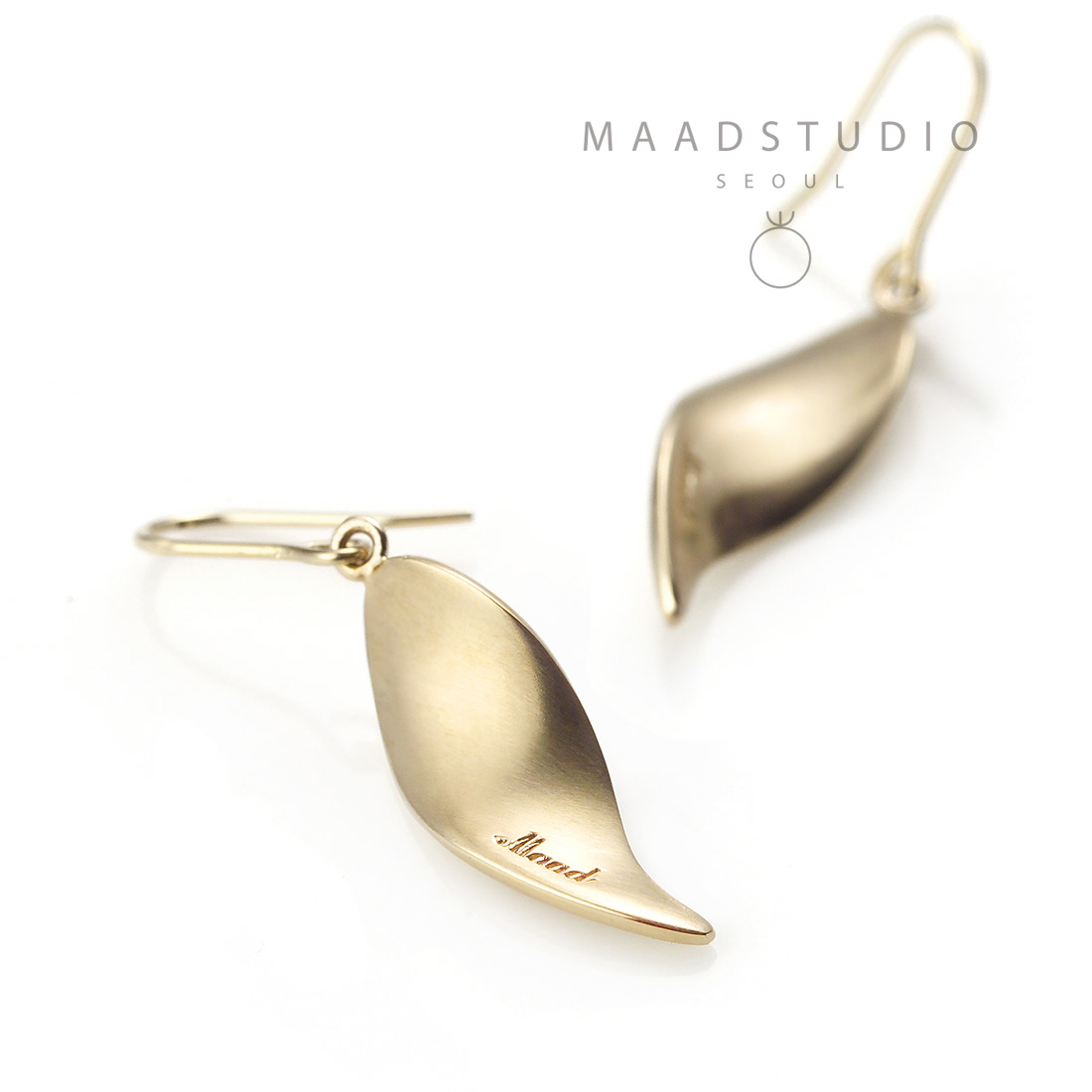 Willow leaf drop earring (S) 14k gold