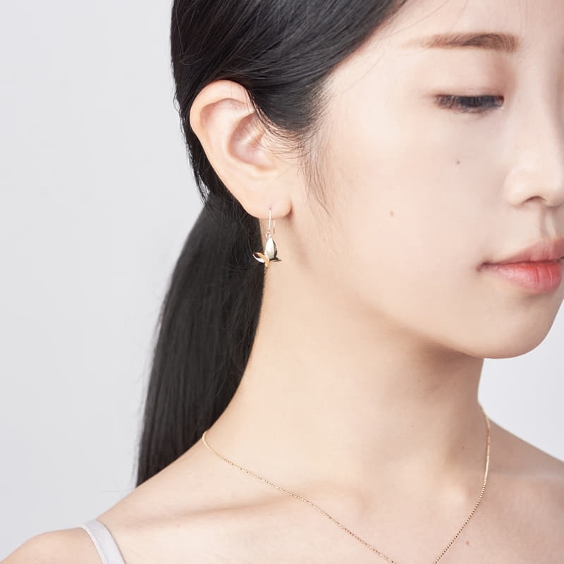 Hanabi drop earring (S) 14k gold
