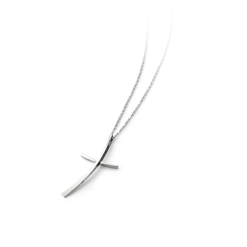 Ray cross pendant (L) Sterling silver