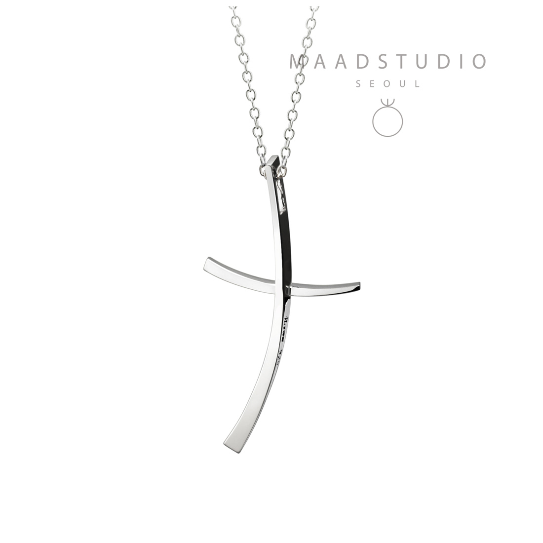 Ray cross pendant (L) Sterling silver