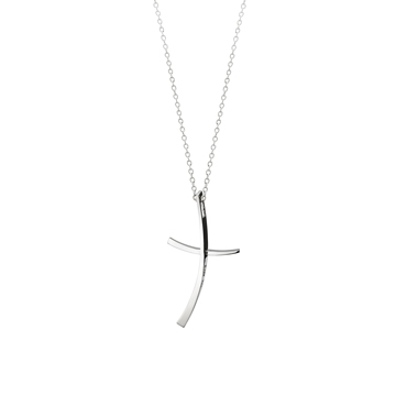 Ray cross pendant (L) Sterling silver