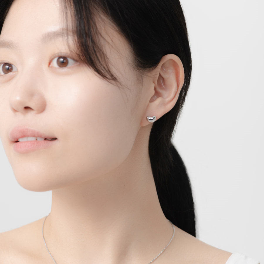 구름하트 귀걸이 Silver_925