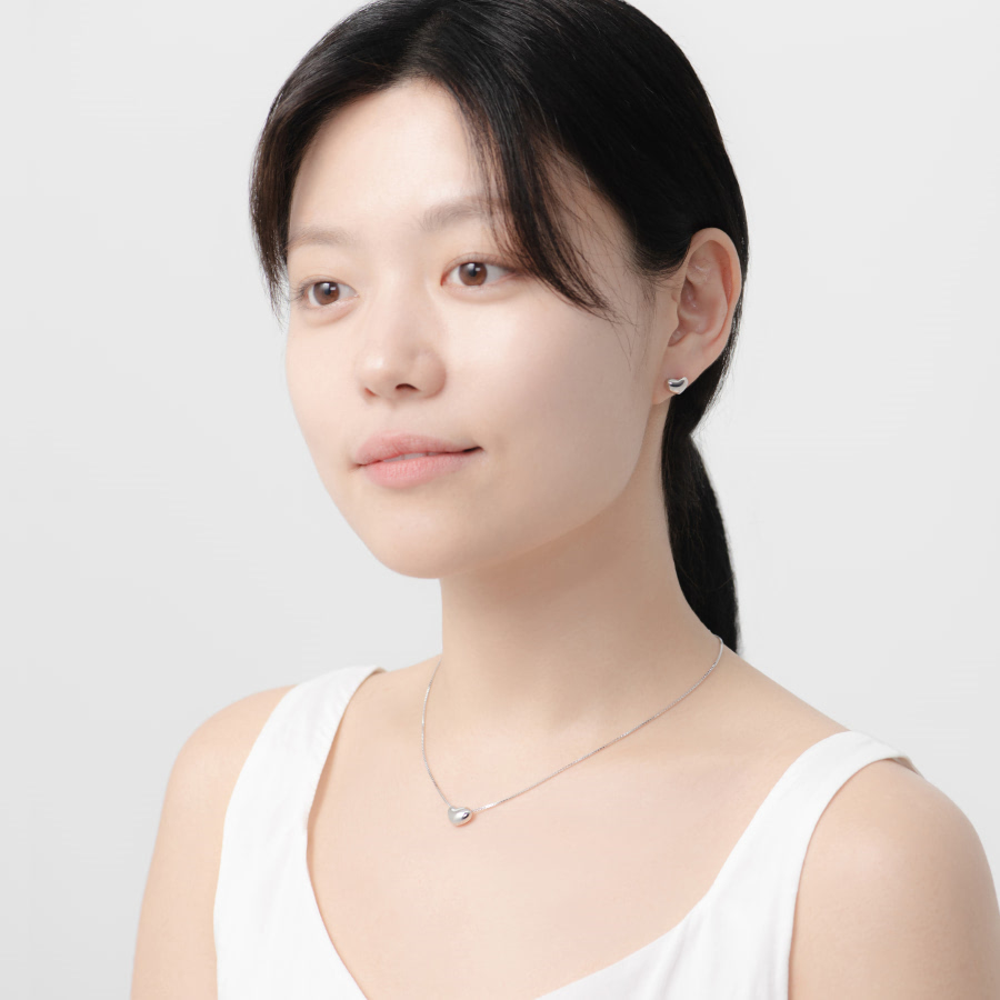 구름하트 귀걸이 Silver_925