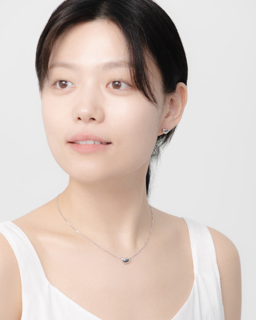 구름하트 귀걸이 Silver_925