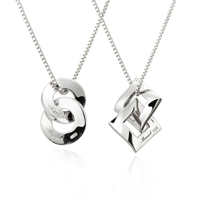 결&amp;연 더블 커플목걸이 (중+중) Silver_925