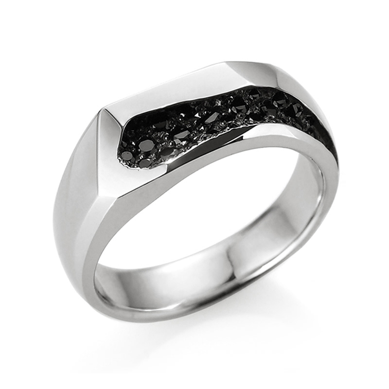 결정II 반지 (대) Silver_925 black CZ