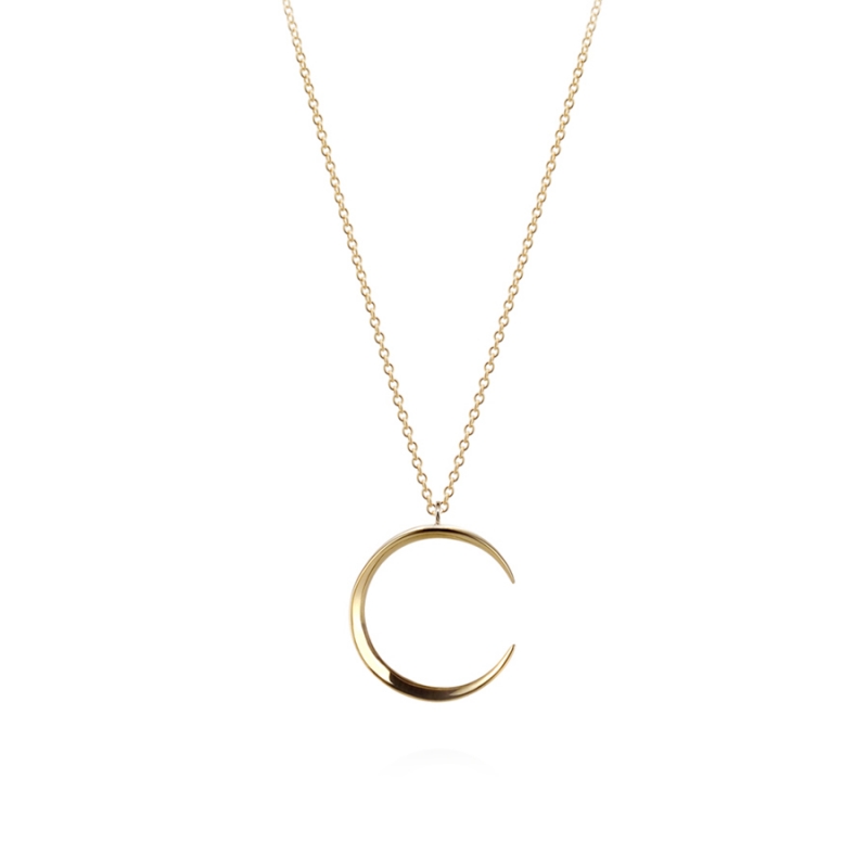 Lunar crescent pendant (M) 14k gold