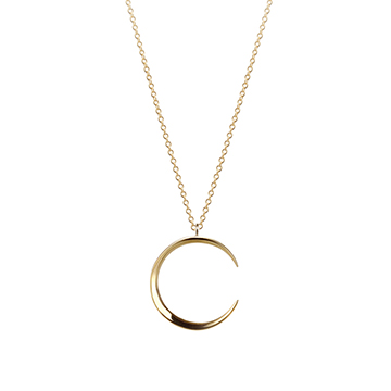 Lunar crescent pendant (M) 14k gold