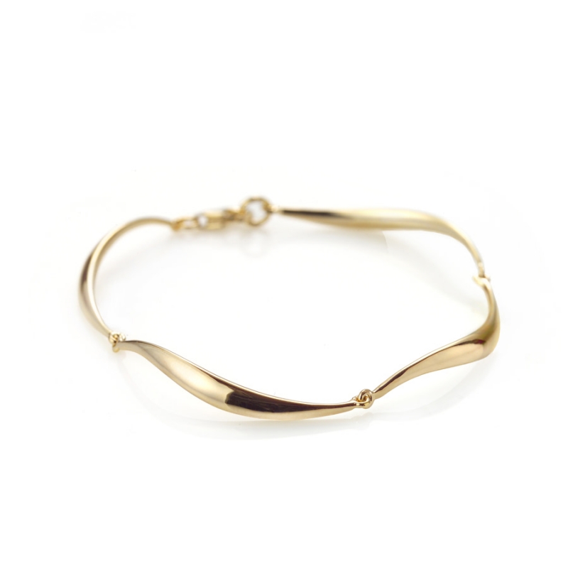 Willow leaf bracelet (L) 14k gold