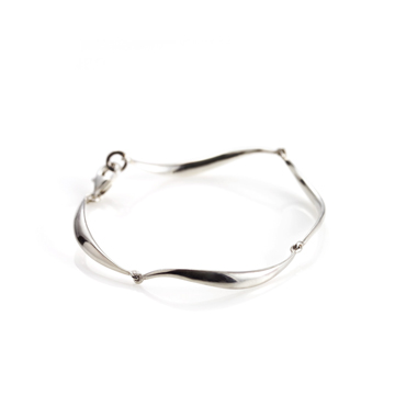 Willow leaf bracelet (L) Sterling silver
