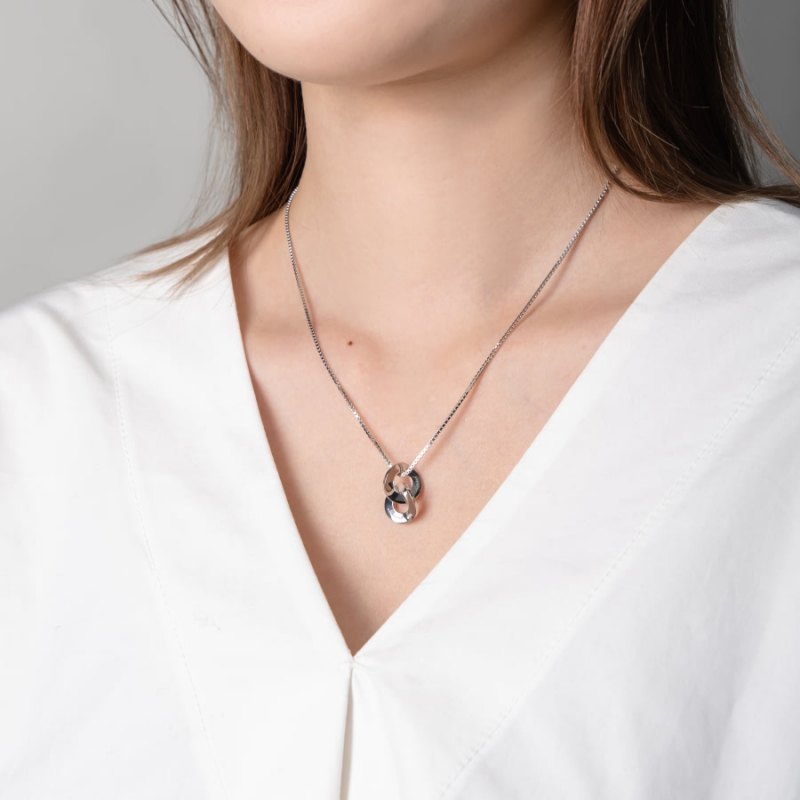Yeon III double pendant (M) Sterling silver