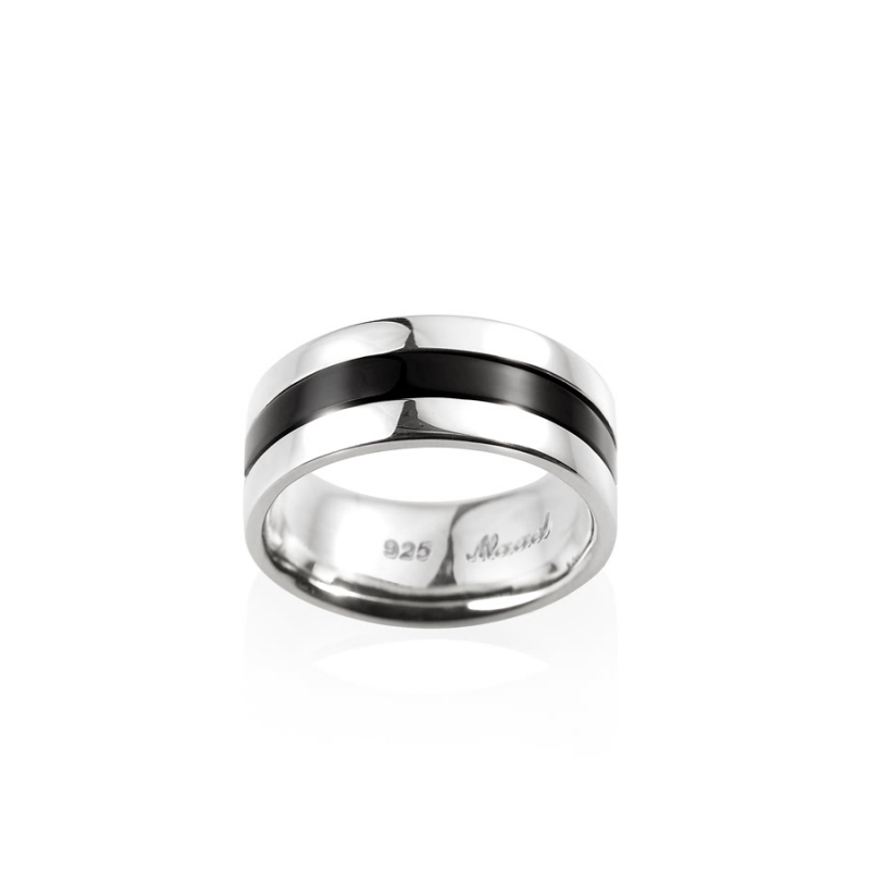 Onyxband ring (L) Sterling silver