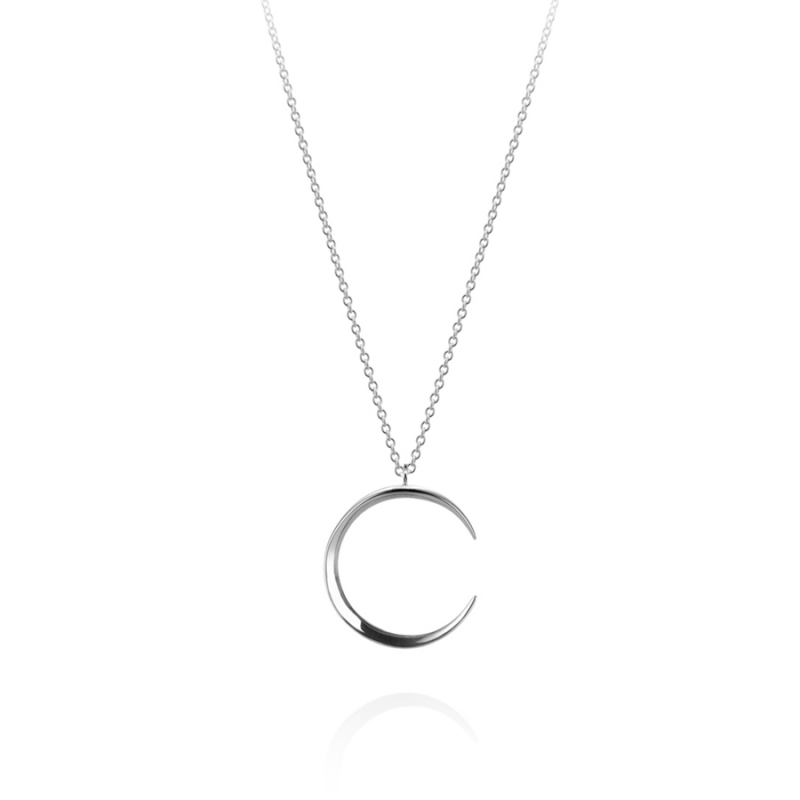 Lunar crescent pendant (M) Sterling silver