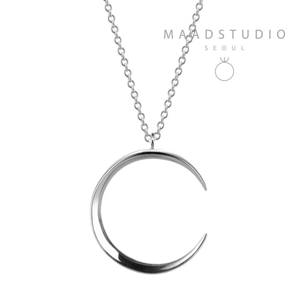 Lunar crescent pendant (M) Sterling silver