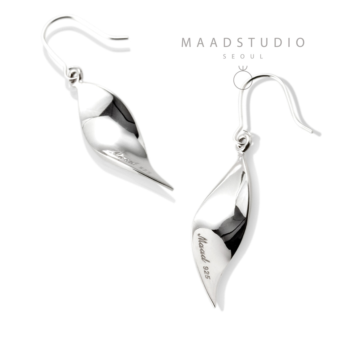 Willow leaf drop earring (S) Sterling silver