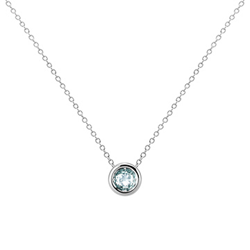 Hemisphere pendant 14k White gold aquamarine 0.3ct