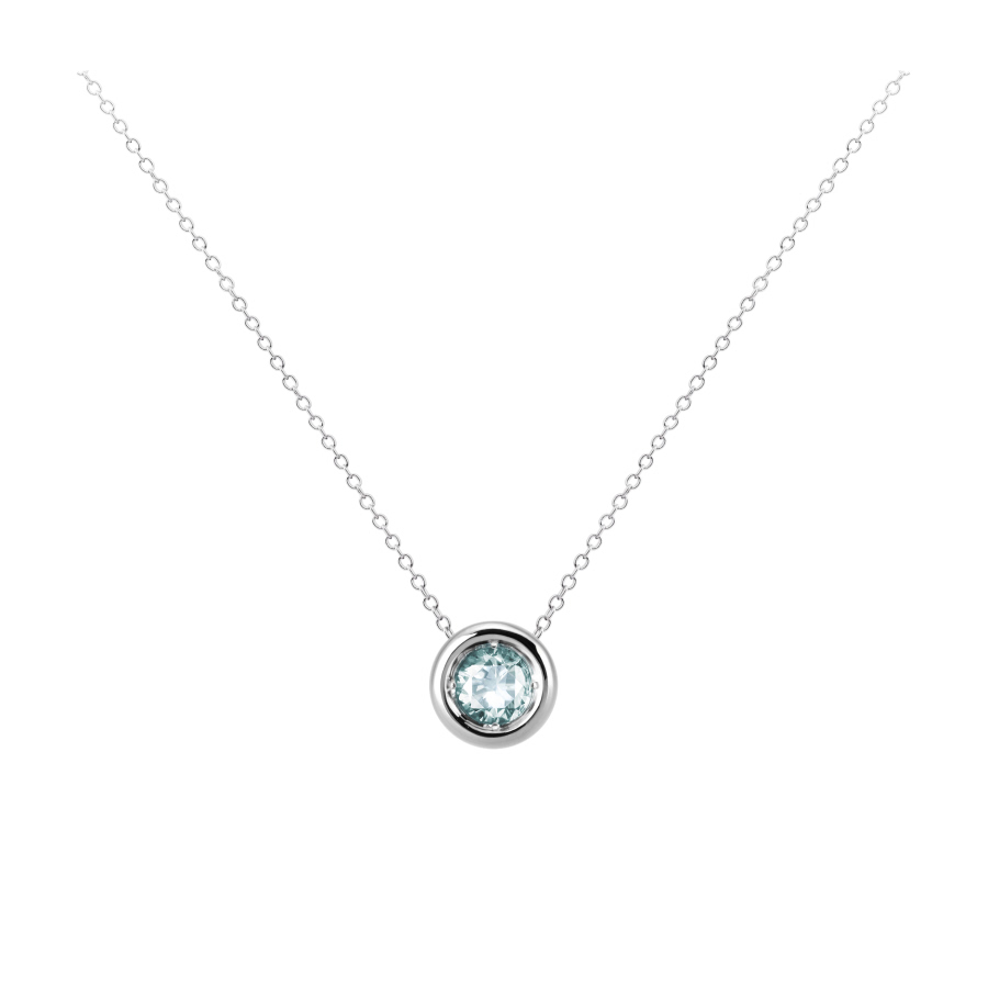 헤미스피어 목걸이 14k 화이트골드 aquamarine 0.5ct