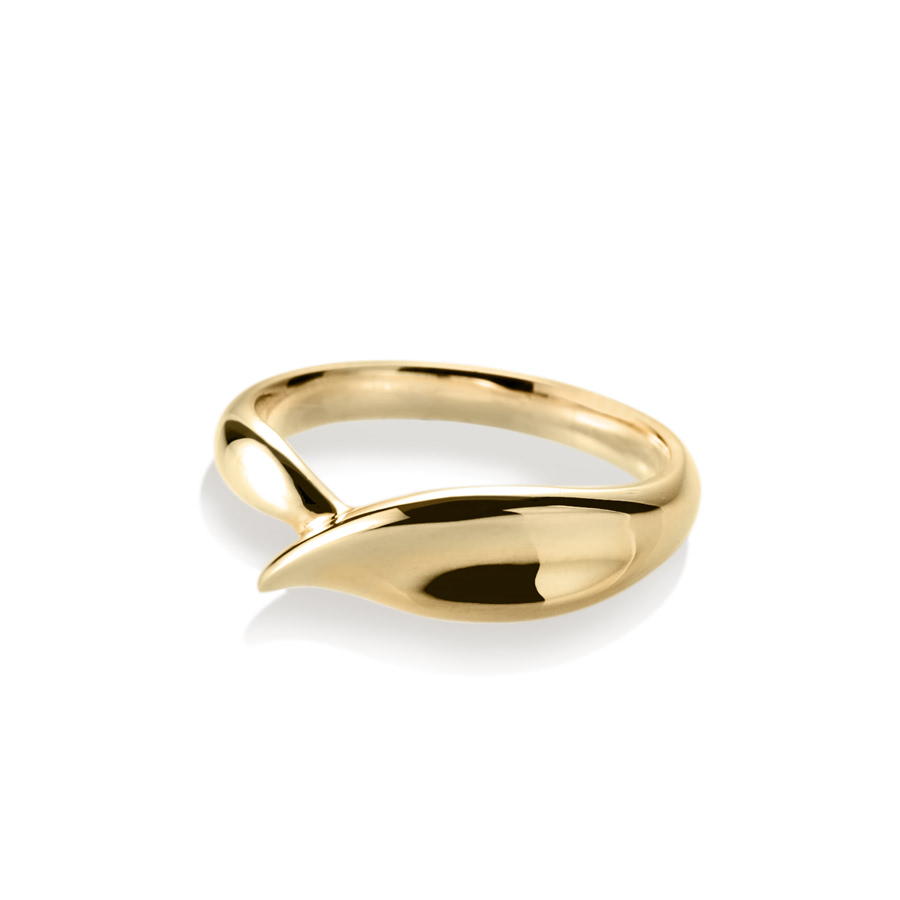 Willow leaf ring (S) 14k gold