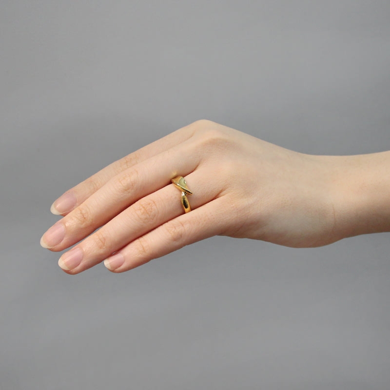Willow leaf ring (S) 14k gold