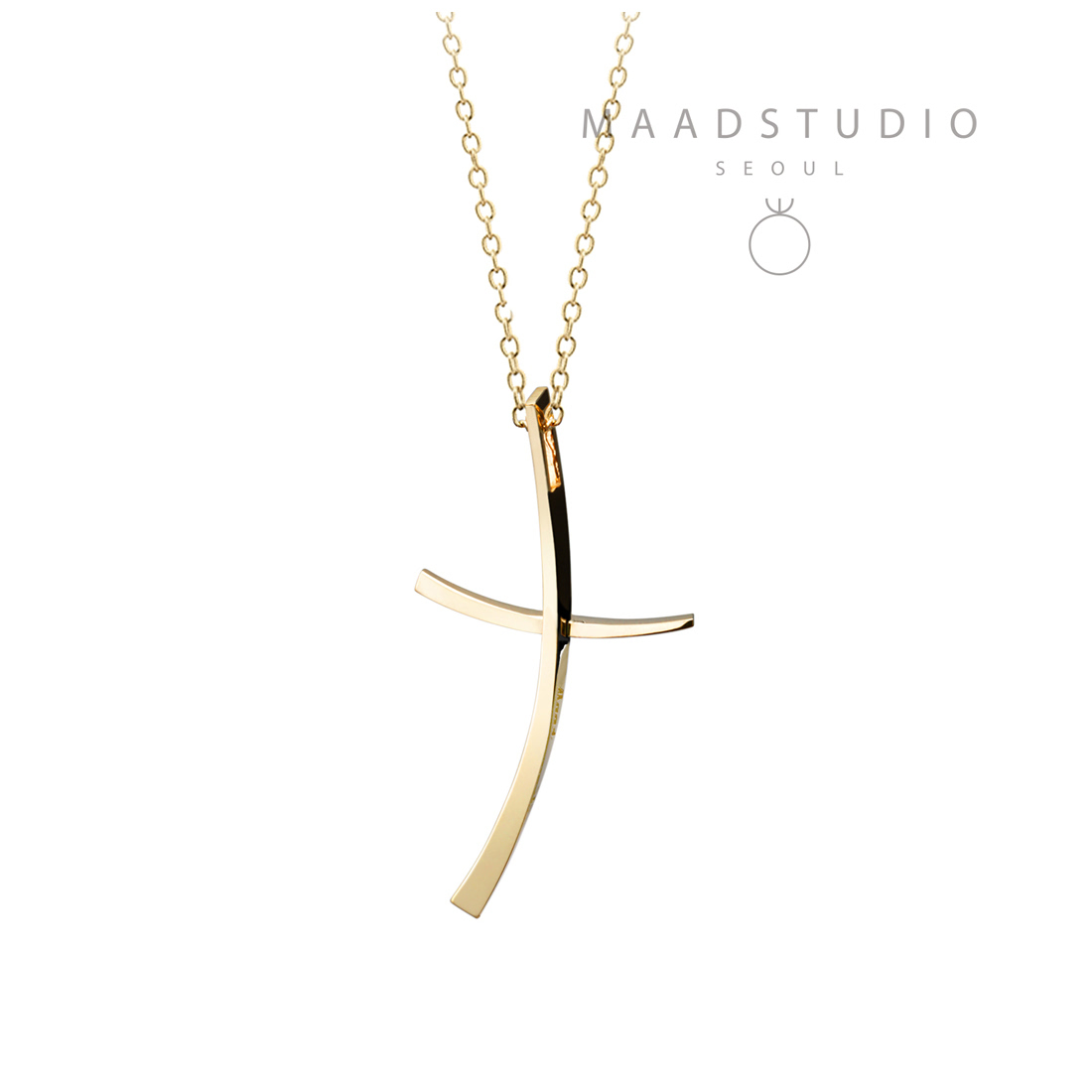 Ray cross pendant (L) 14k gold