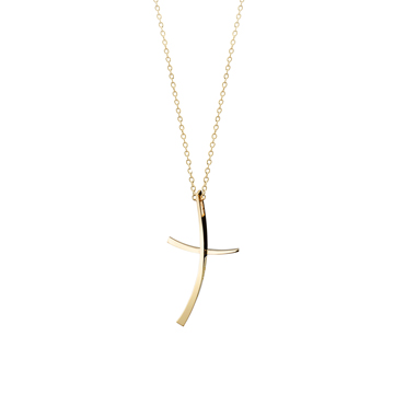 Ray cross pendant (L) 14k gold