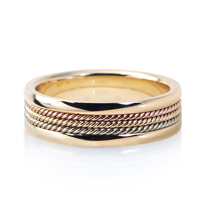 로만 와이어드링 (소) 14k Trinity Gold
