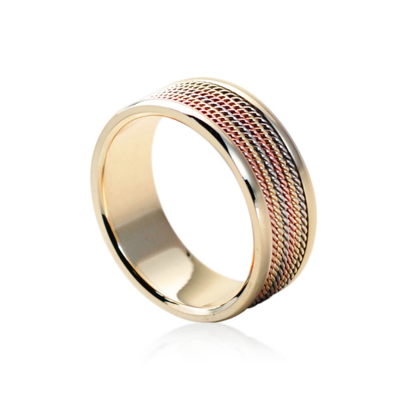 Roman wired ring (L) Trinity 14k gold