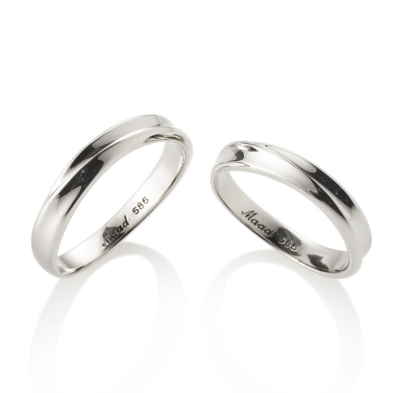 Infinity II wedding ring Set (S&S) 14k White gold