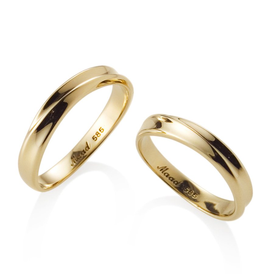 Infinity II wedding ring Set (S&S) 14k gold