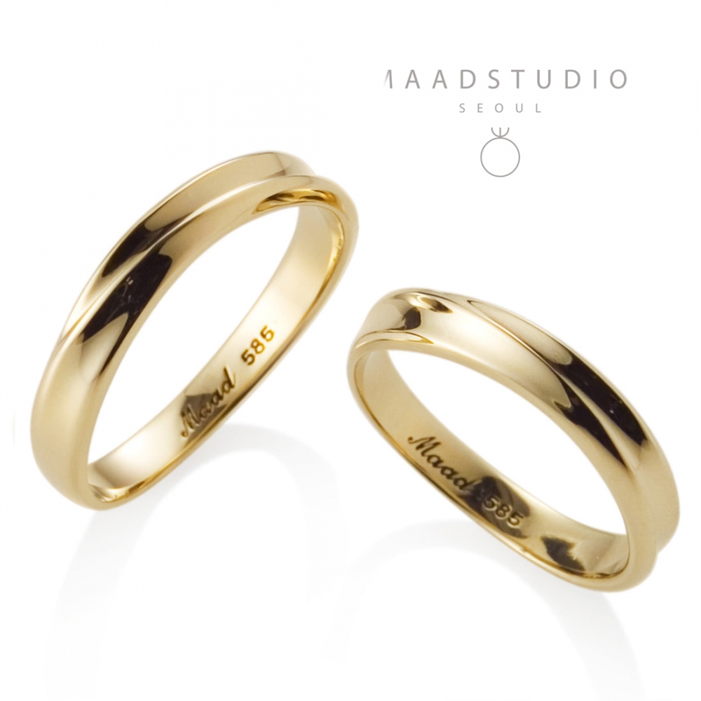 Infinity II wedding ring Set (S&S) 14k gold