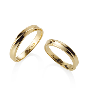 Infinity II wedding ring Set (S&S) 14k gold