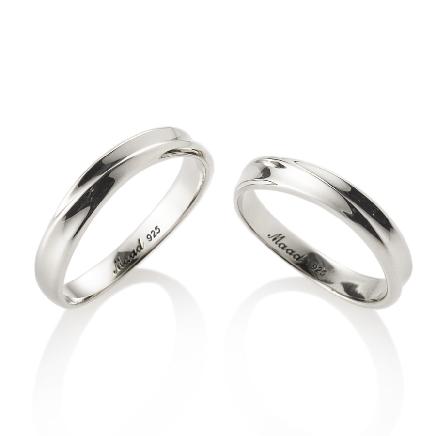 Infinity II couple ring Set (S&S) Sterling silver