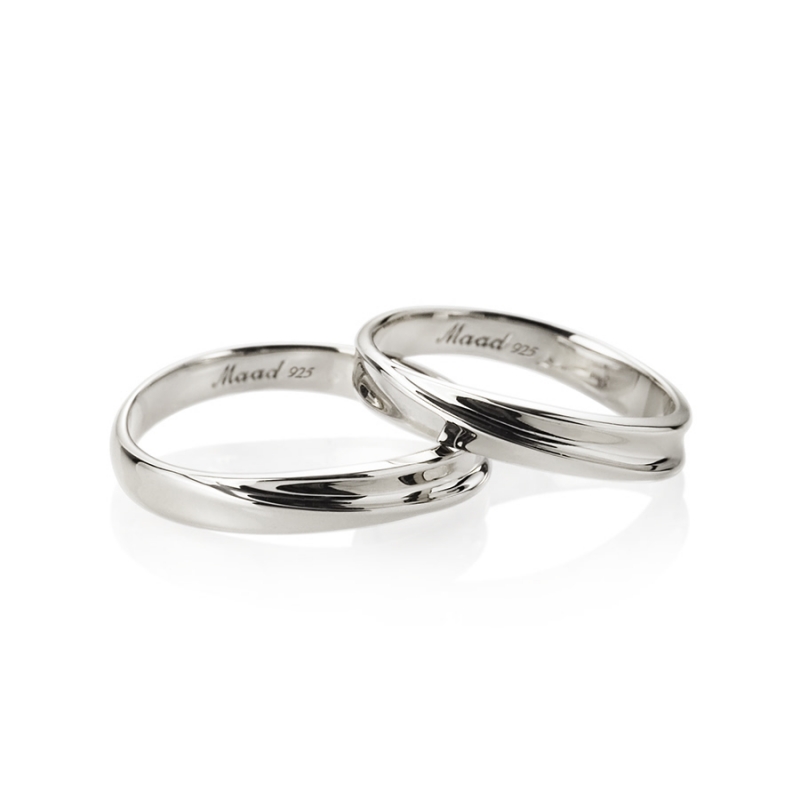 Infinity II couple ring Set (S&S) Sterling silver
