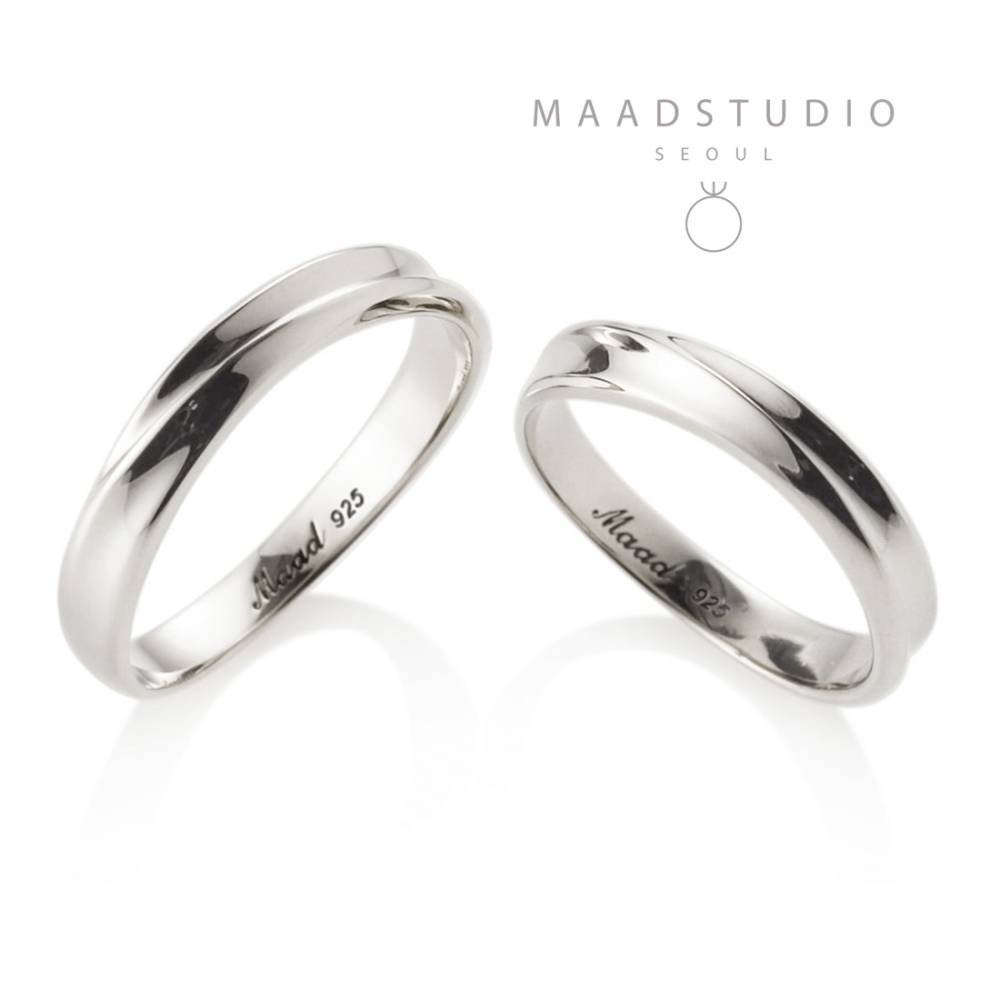 Infinity II couple ring Set (S&S) Sterling silver