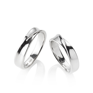 Infinity III wedding ring Set (M&M) 14k White gold
