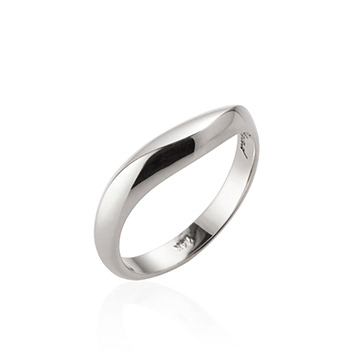 Lake wave ring (M) 14k White gold