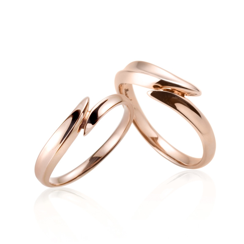 Neofinetia wedding ring Set (M&S) 14k Red gold