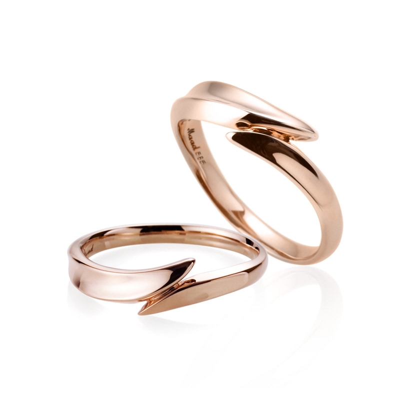 Neofinetia wedding ring Set (M&S) 14k Red gold
