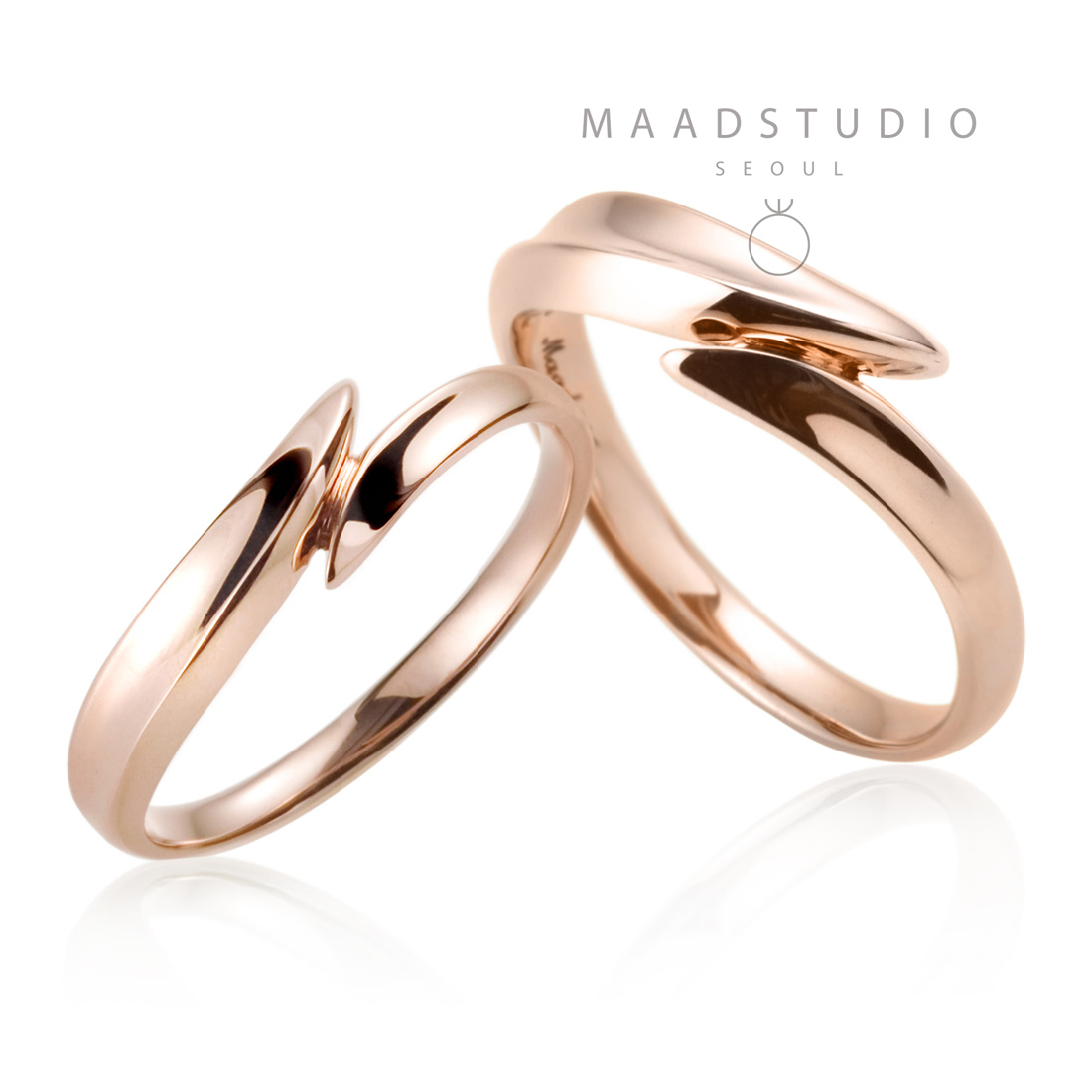 Neofinetia wedding ring Set (M&S) 14k Red gold