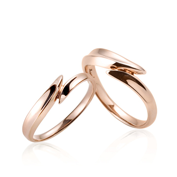 Neofinetia wedding ring Set (M&S) 14k Red gold