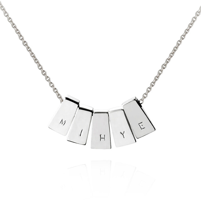 파라오 스탬프 이니셜목걸이 (5unit 기본) 14k 화이트골드