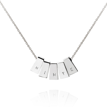 Pharaoh Stamp 5unit Initial pendant 14k White gold