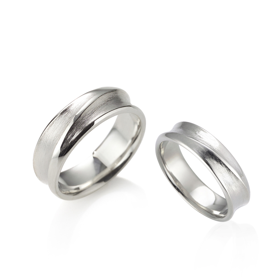 Eternity couple ring Set (L&M) hairline Sterling silver