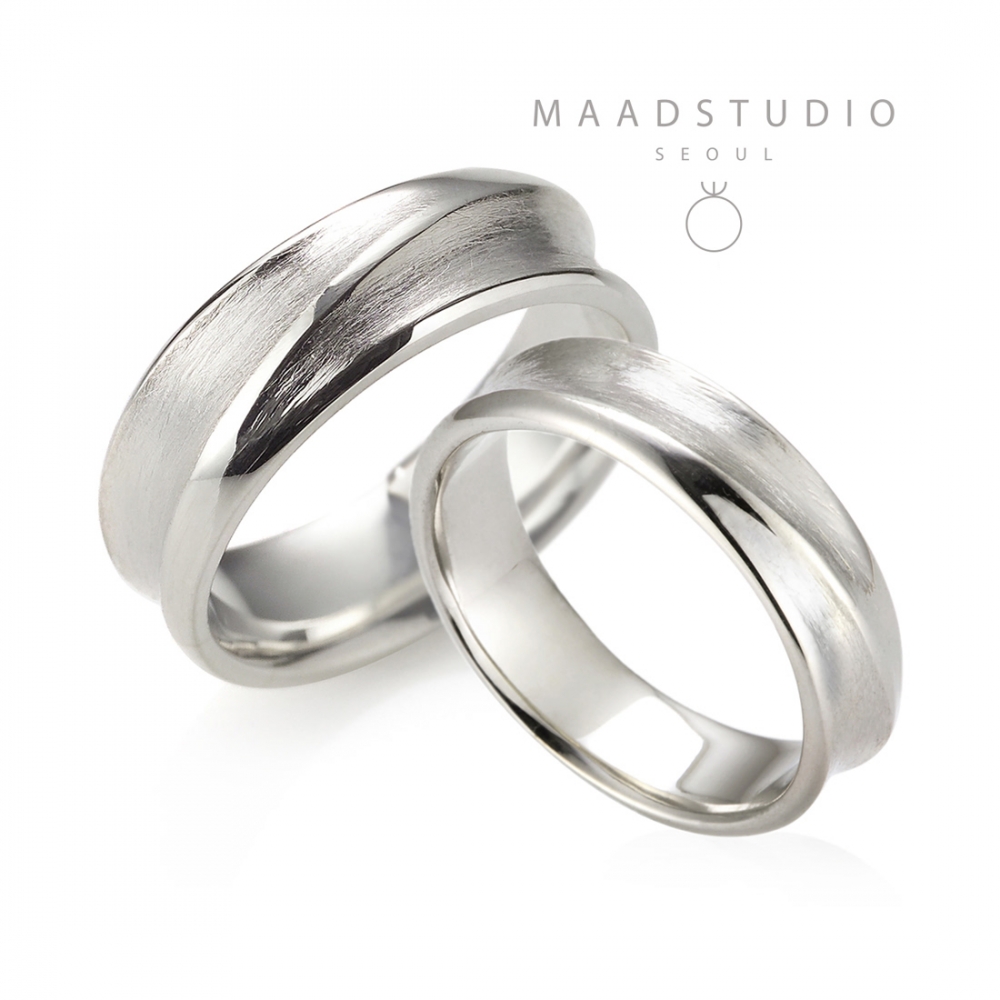 Eternity couple ring Set (L&M) hairline Sterling silver