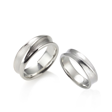 Eternity couple ring Set (L&M) hairline Sterling silver