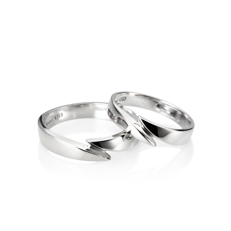 Orchid couple ring Set (L&S) Sterling silver