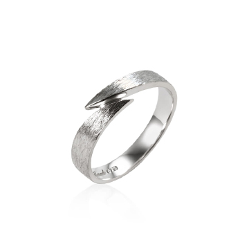 Orchid ring (S) hairline-deep Sterling silver
