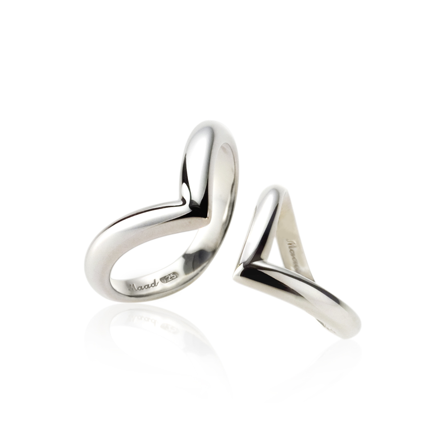 Love heart II couple ring Set (L&M) Sterling silver