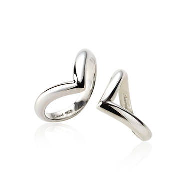 Love heart II couple ring Set (L&L) Sterling silver