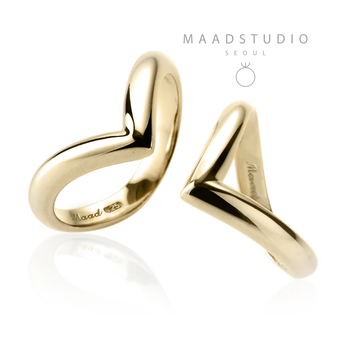 Love heart II wedding ring Set (M&M) 14k gold
